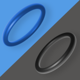 viton and buna o rings against black and blue background