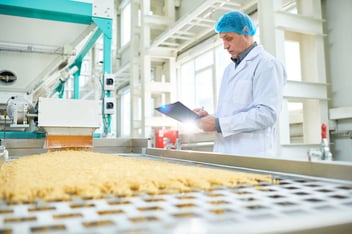 worker at a food processing plant