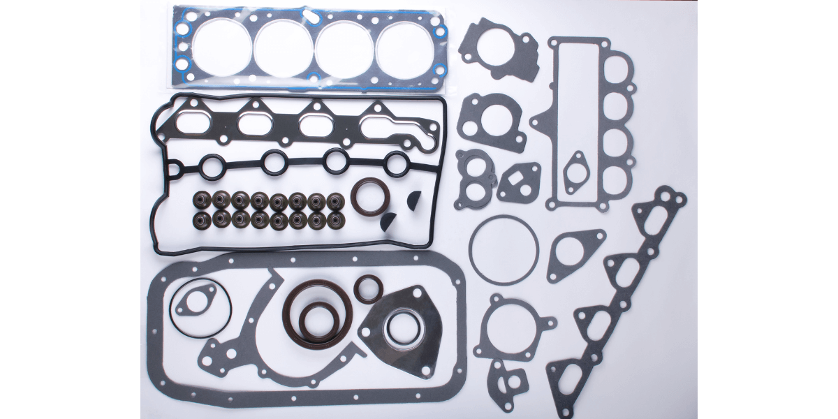 many different gaskets against a grey background